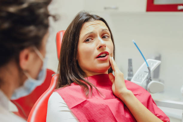 woman with dental concern at the dental office